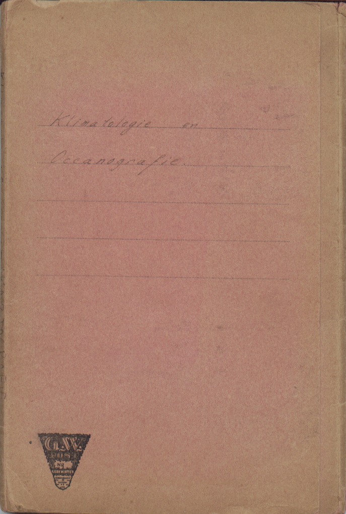 Hermans, Willem Frederik - Mapje met handgeschreven collegeaantekeningen 'Klimatologie en Oceanografie'.