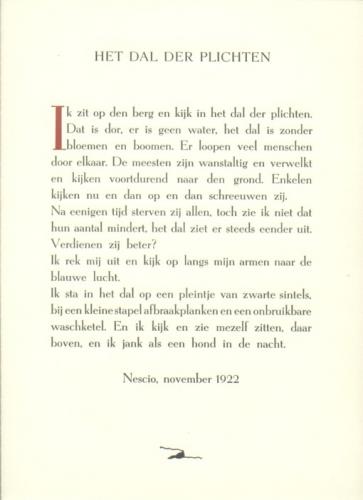 Nescio - Het dal der plichten.
