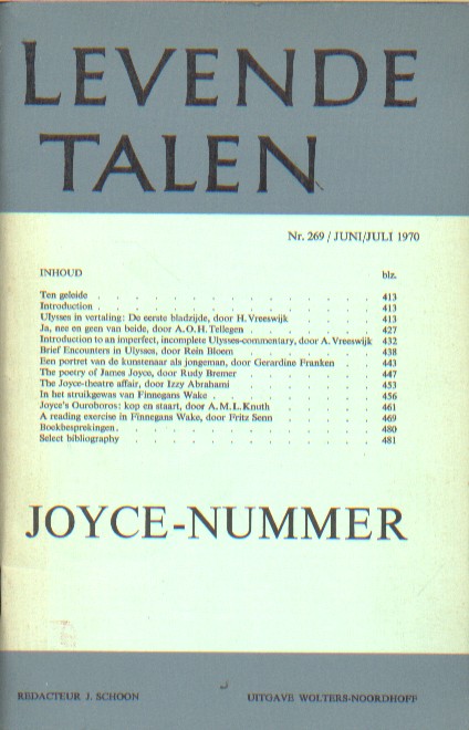 Vreeswijk, Rein Bloem e.a., H. - Levende Talen nr 269, Joyce-nummer.