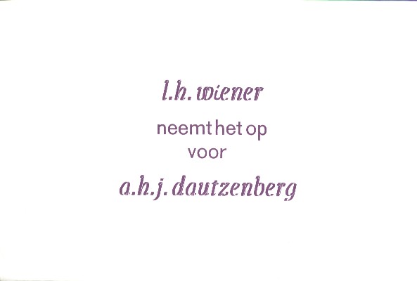 Wiener, L.H. - L.H. Wiener neemt het op voor A.H.J. Dautzenberg.