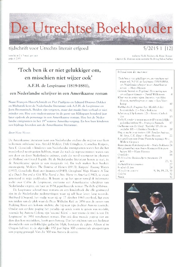 Bokhove & Hans Heesen (red.), Niels - De Utrechtse Boekhouder, tijdschrift voor Utrechts literair erfgoed. Nr.12.