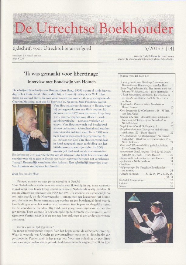 Bokhove & Hans Heesen (red.), Niels - De Utrechtse Boekhouder, tijdschrift voor Utrechts literair erfgoed. Nr.14.