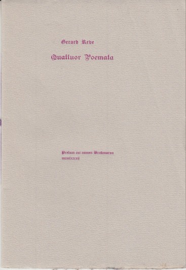 Reve, Gerard - Quattuor poemata.