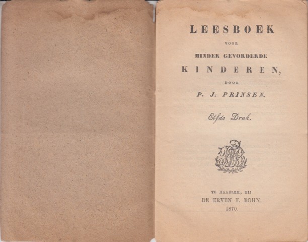 Prinsen, P.J. - Leesboek voor minder gevorderde kinderen.