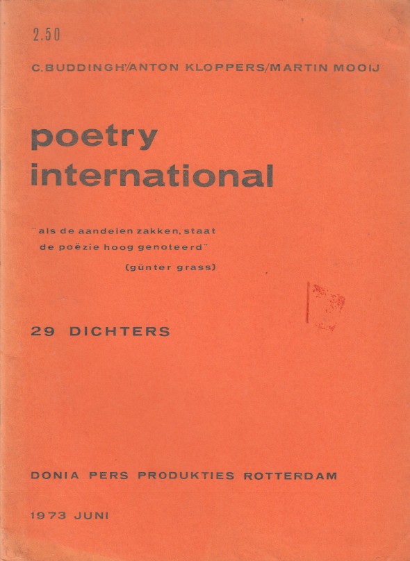 Buddingh, Martin Mooy en Anton Kloppers, C. - Poetry International. 29 dichters.