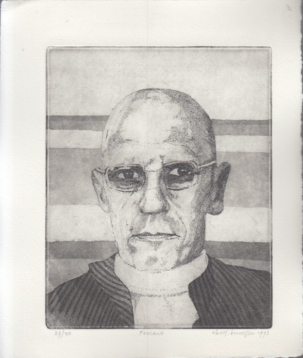 Buursen, Chris - Portret van Michel Focault. Ets.