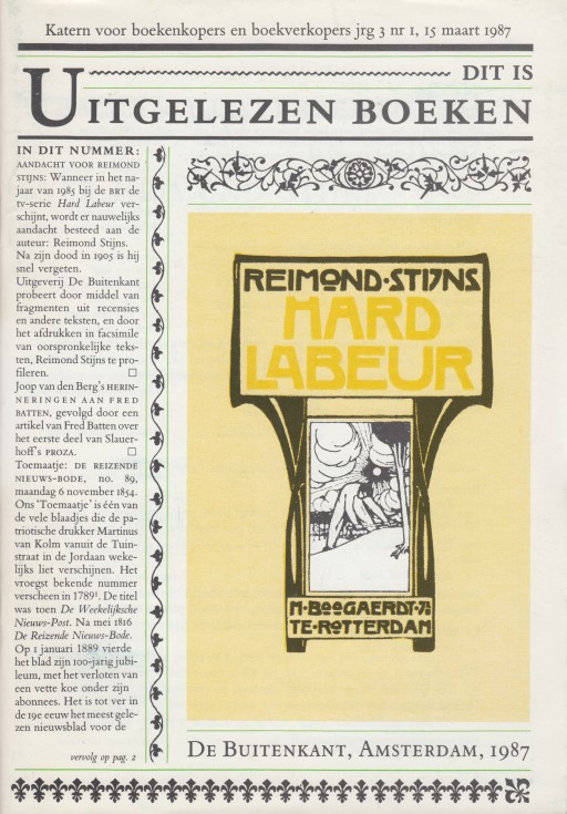 Putman, Reimond Stijns, Louis - Reimond Stijns. Uitgelezen Boeken jg 3, nr 1.