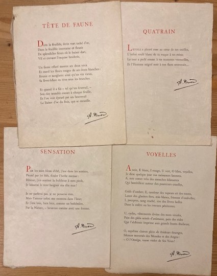 Rimbaud, Arthur - Tte de faune / Quatrain / Sensation / Voyelle.