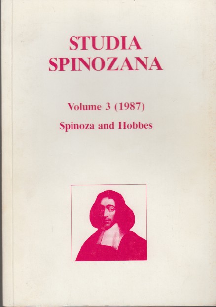 Bertman, H. De Dijn, M. Walther (eds.), M. - Studia Spinozana 3. Spinoza and Hobbes.