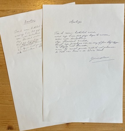 Reve, Gerard - Kleurenkopien van handschrift 'Apologie'.
