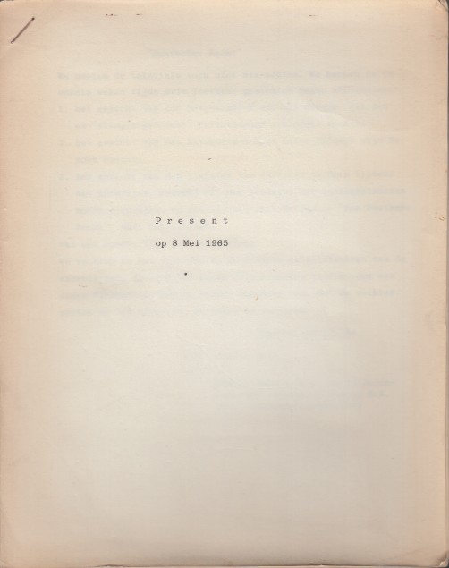 Schagen, J.C. van - Present op 8 Mei 1965.