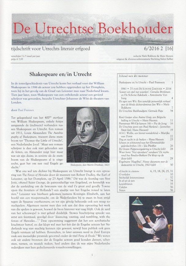 Bokhove & Hans Heesen (red.), Niels - De Utrechtse Boekhouder, tijdschrift voor Utrechts literair erfgoed. Nr.16.